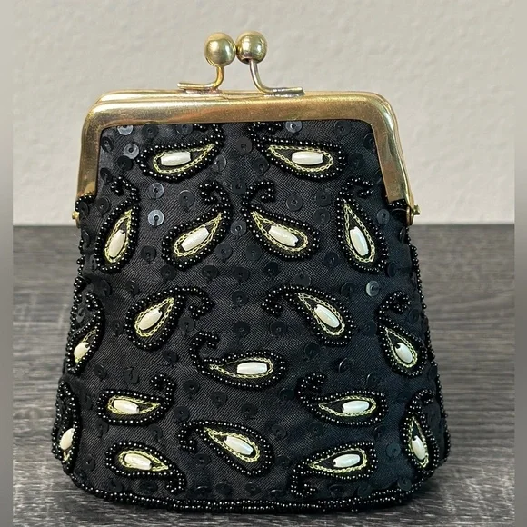 David Jeffery Handmade Coin Bag in Black and Gold - Picture 6 of 7
